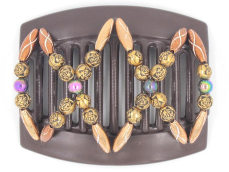 African Butterfly Thick Hair Comb - Dalena Brown 93