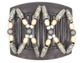 African Butterfly Thick Hair Comb - Dalena Brown 95