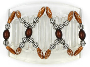 African Butterfly Thick Hair Comb - Dalena Clear 29