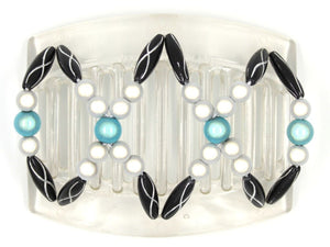 African Butterfly Thick Hair Comb - Dalena Clear 69