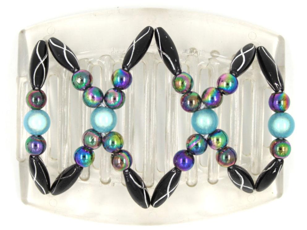 African Butterfly Thick Hair Comb - Dalena Clear 71