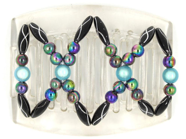 African Butterfly Thick Hair Comb - Dalena Clear 71