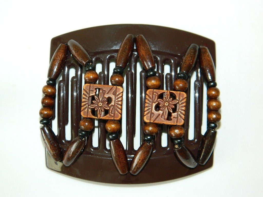 African Butterfly Thick Hair Comb - Dupla Brown 10