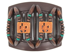 African Butterfly Thick Hair Comb - Dupla Brown 107