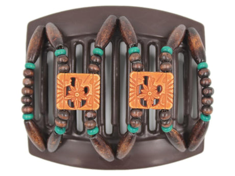 African Butterfly Thick Hair Comb - Dupla Brown 107