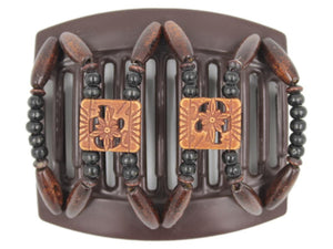 African Butterfly Thick Hair Comb - Dupla Brown 108