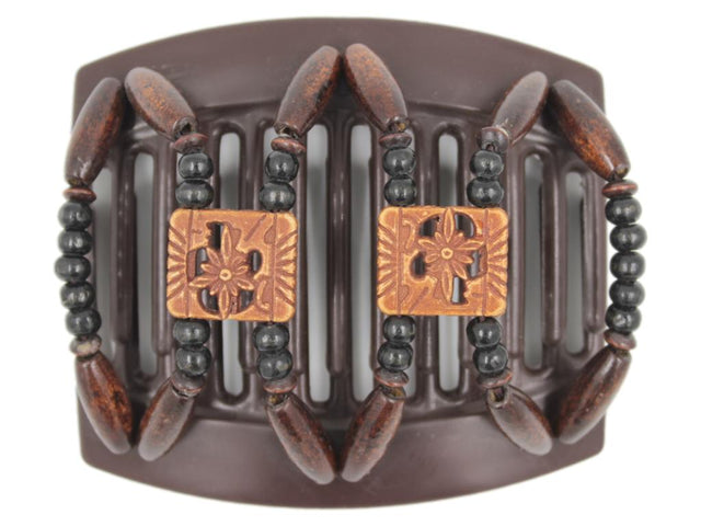 African Butterfly Thick Hair Comb - Dupla Brown 108