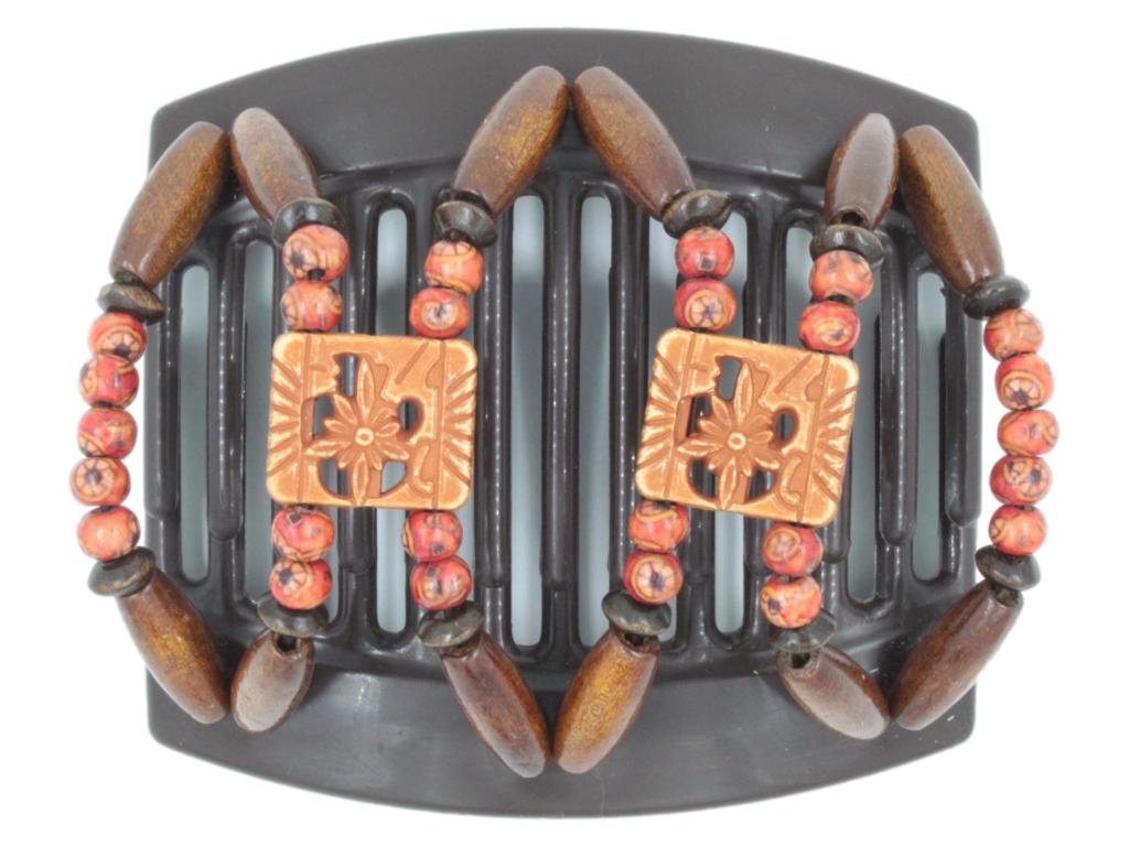 African Butterfly Thick Hair Comb - Dupla Brown 124