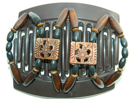 African Butterfly Thick Hair Comb - Dupla Brown 33