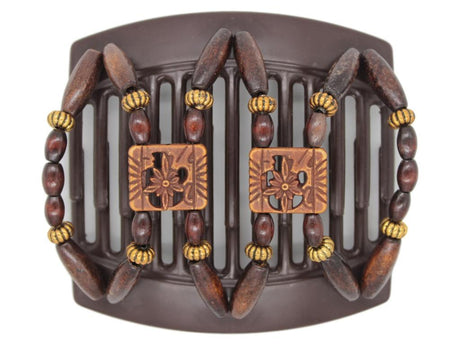 African Butterfly Thick Hair Comb - Dupla Brown 76