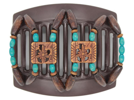 African Butterfly Thick Hair Comb - Dupla Brown 77