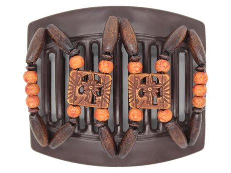 African Butterfly Thick Hair Comb - Dupla Brown 78