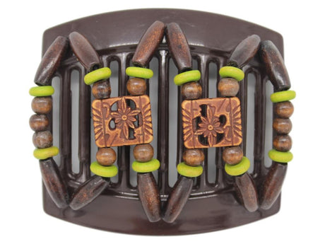 African Butterfly Thick Hair Comb - Dupla Brown 79