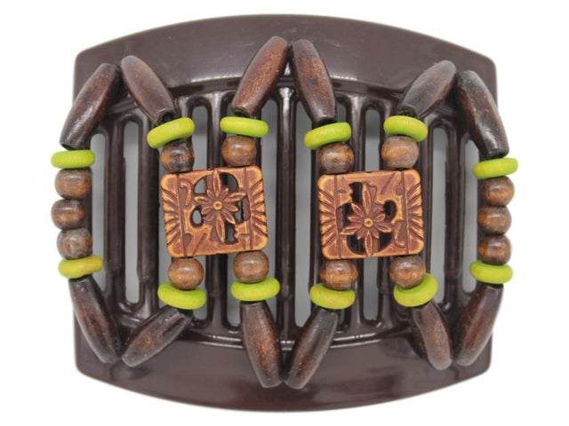 African Butterfly Thick Hair Comb - Dupla Brown 79