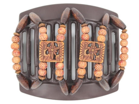 African Butterfly Thick Hair Comb - Dupla Brown 84