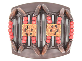 African Butterfly Thick Hair Comb - Dupla Brown 85