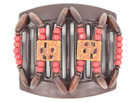 African Butterfly Thick Hair Comb - Dupla Brown 85