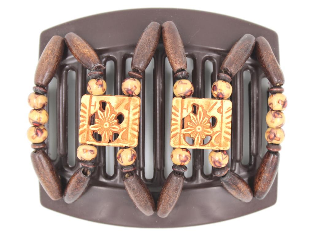 African Butterfly Thick Hair Comb - Dupla Brown 98