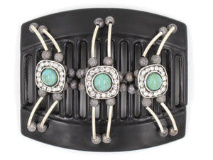 African Butterfly Thick Hair Comb - Flowers Black 28