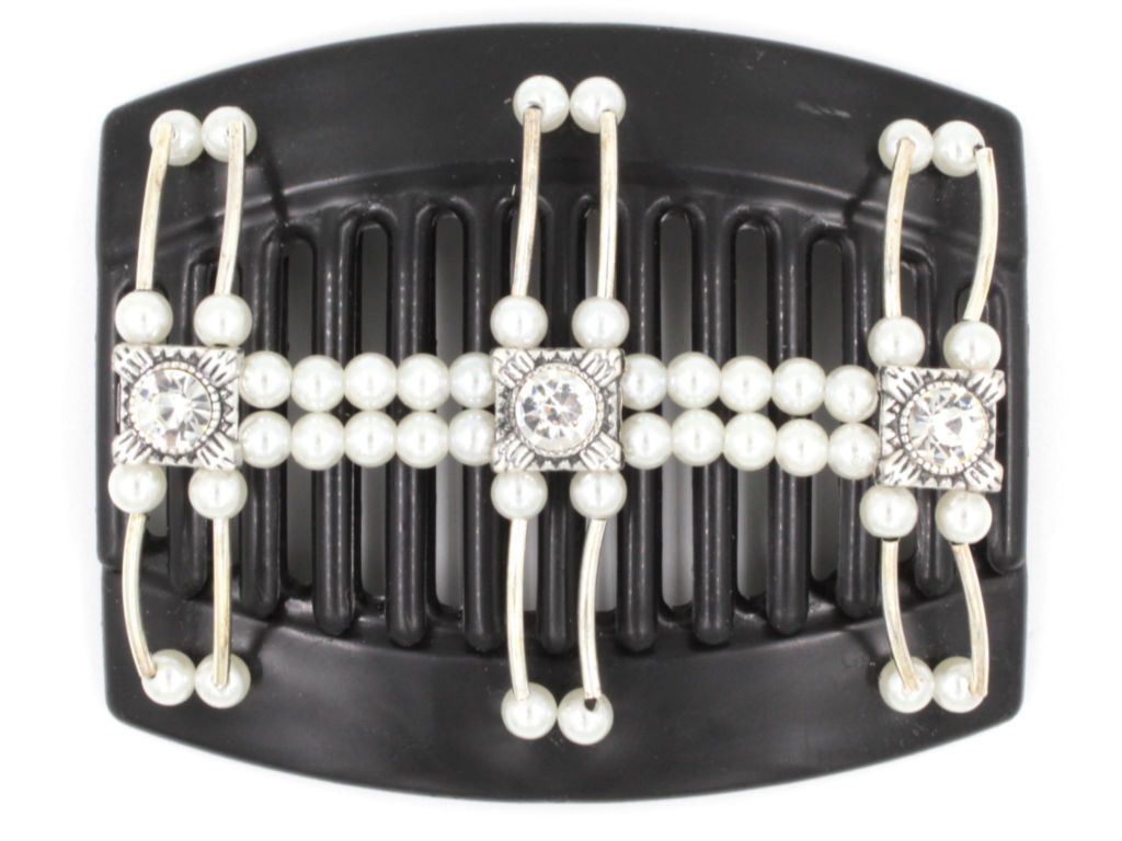 African Butterfly Thick Hair Comb - Flowers Black 29