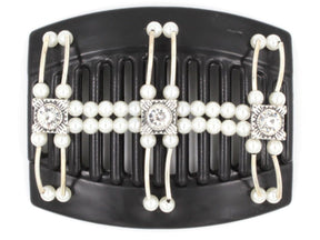 African Butterfly Thick Hair Comb - Flowers Black 29