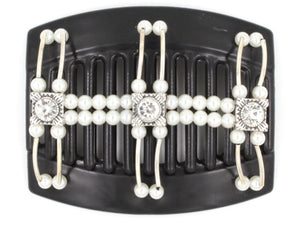 African Butterfly Thick Hair Comb - Flowers Black 29