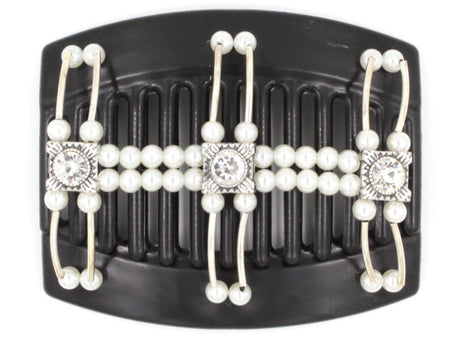 African Butterfly Thick Hair Comb - Flowers Black 29