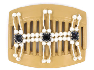 African Butterfly Thick Hair Comb - Flowers Blonde 20