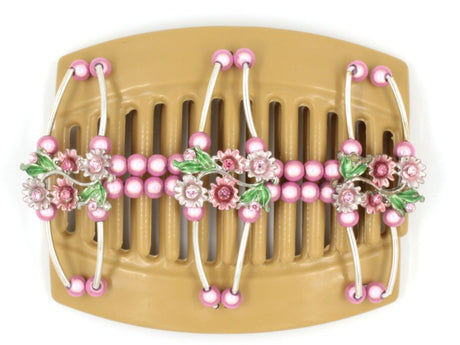 African Butterfly Thick Hair Comb - Flowers Blonde 21