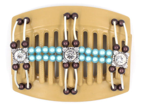 African Butterfly Thick Hair Comb - Flowers Blonde 22