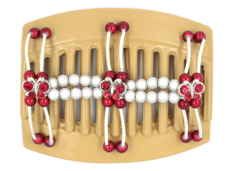 African Butterfly Thick Hair Comb - Flowers Blonde 23
