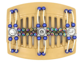 African Butterfly Thick Hair Comb - Flowers Blonde 27