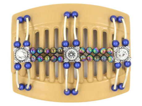 African Butterfly Thick Hair Comb - Flowers Blonde 27