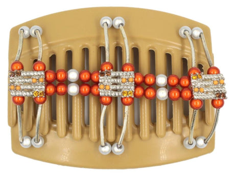 African Butterfly Thick Hair Comb - Flowers Blonde 43
