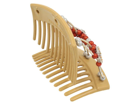 African Butterfly Thick Hair Comb - Flowers Blonde 43