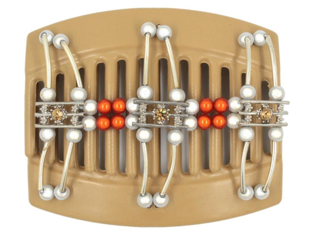 African Butterfly Thick Hair Comb - Flowers Blonde 46