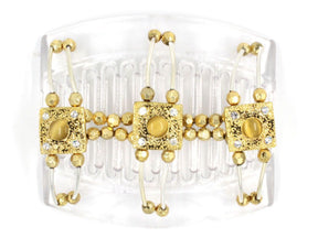 African Butterfly Thick Hair Comb - Flowers Clear 26