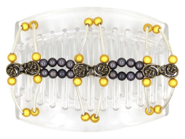 African Butterfly Thick Hair Comb - Flowers Clear 44