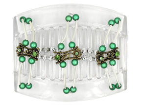 African Butterfly Thick Hair Comb - Flowers Clear 46