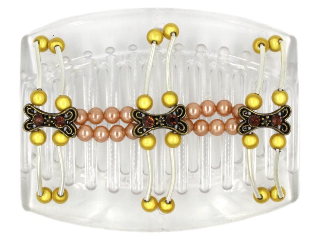 African Butterfly Thick Hair Comb - Flowers Clear 47