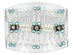 African Butterfly Thick Hair Comb - Flowers Clear 48