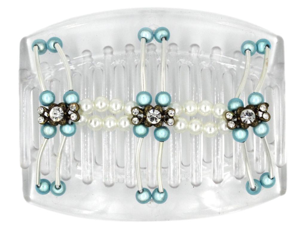 African Butterfly Thick Hair Comb - Flowers Clear 48