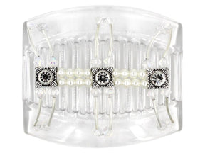 African Butterfly Thick Hair Comb - Flowers Clear 53
