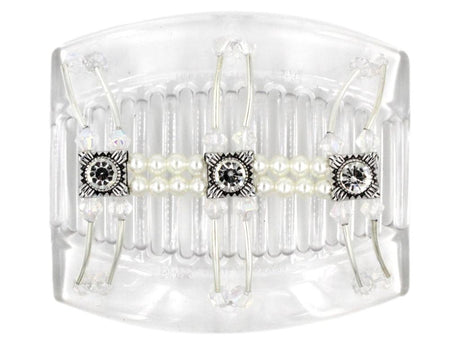 African Butterfly Thick Hair Comb - Flowers Clear 53