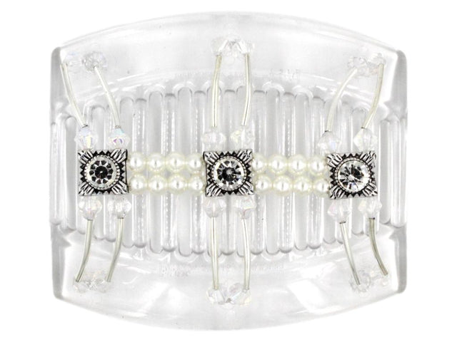 African Butterfly Thick Hair Comb - Flowers Clear 53