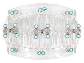 African Butterfly Thick Hair Comb - Flowers Clear 56