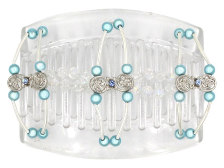 African Butterfly Thick Hair Comb - Flowers Clear 56