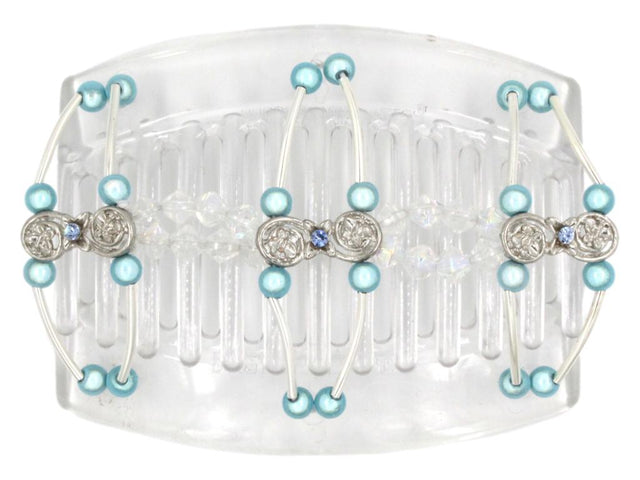 African Butterfly Thick Hair Comb - Flowers Clear 56