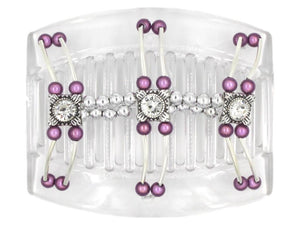 African Butterfly Thick Hair Comb - Flowers Clear 57