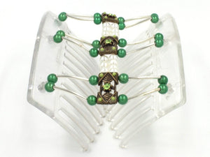 African Butterfly Thick Hair Comb - Flowers Clear 62